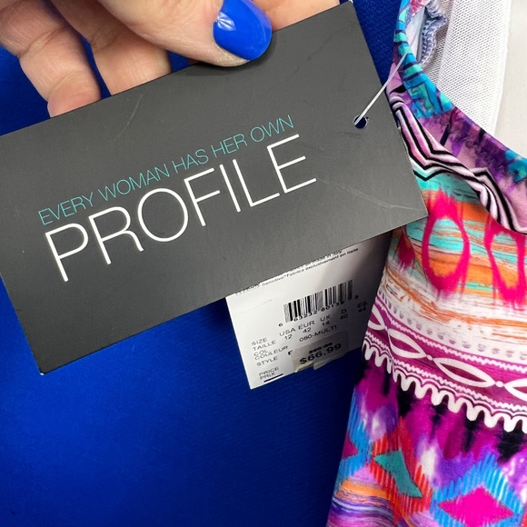 NWT🤩 |•PROFILE BY GOTTEX•| Bathing Swim Suit Tankini Top Modesty Size 12 - Picture 4 of 8